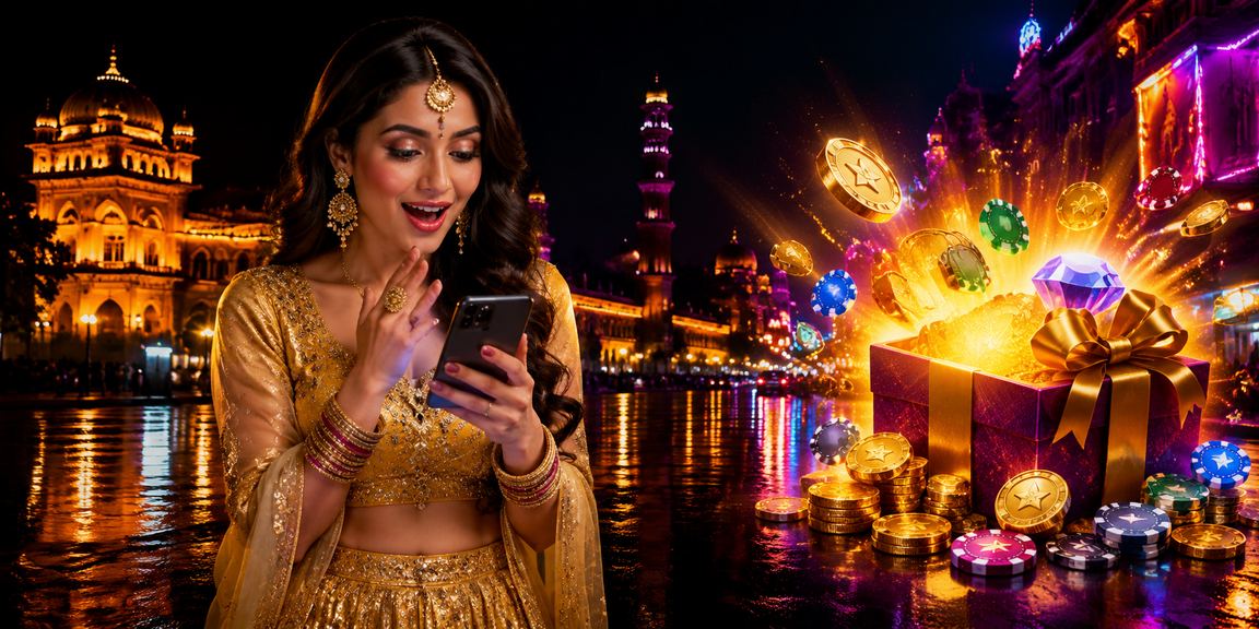 Evening view of mobile casino in Lucknow old city